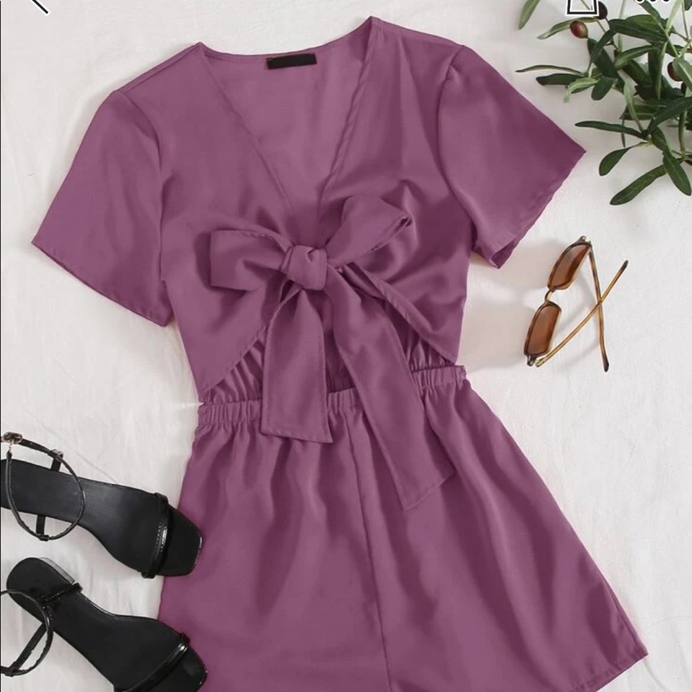 Front tie romper